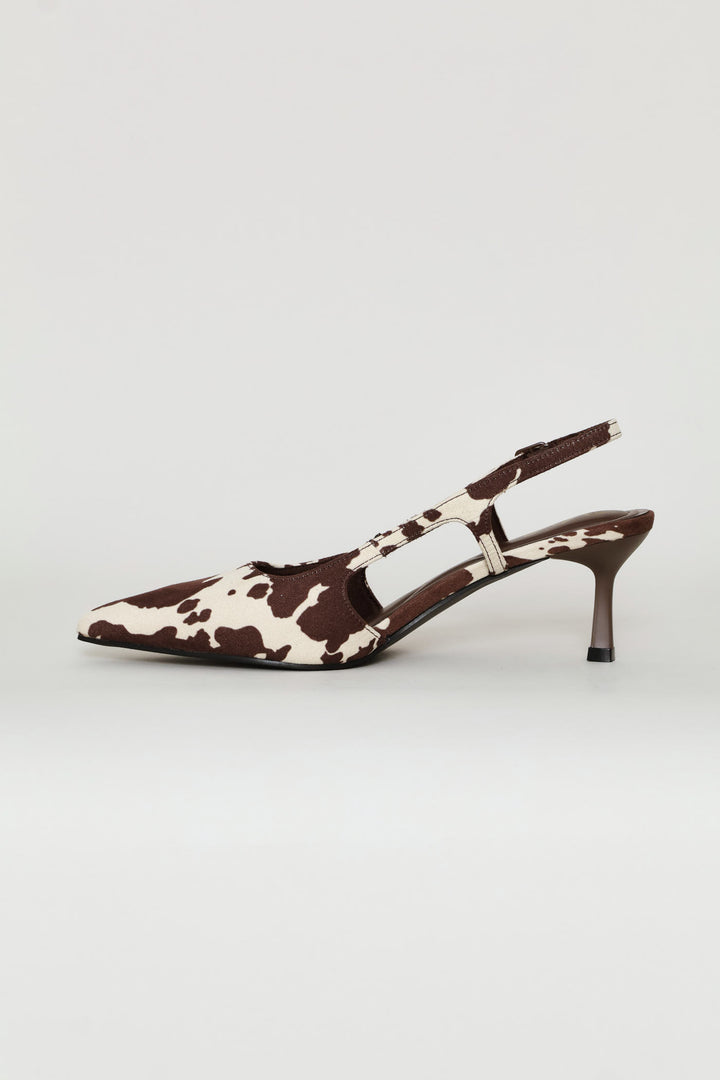 Cow Print Kitten Heel - Multi