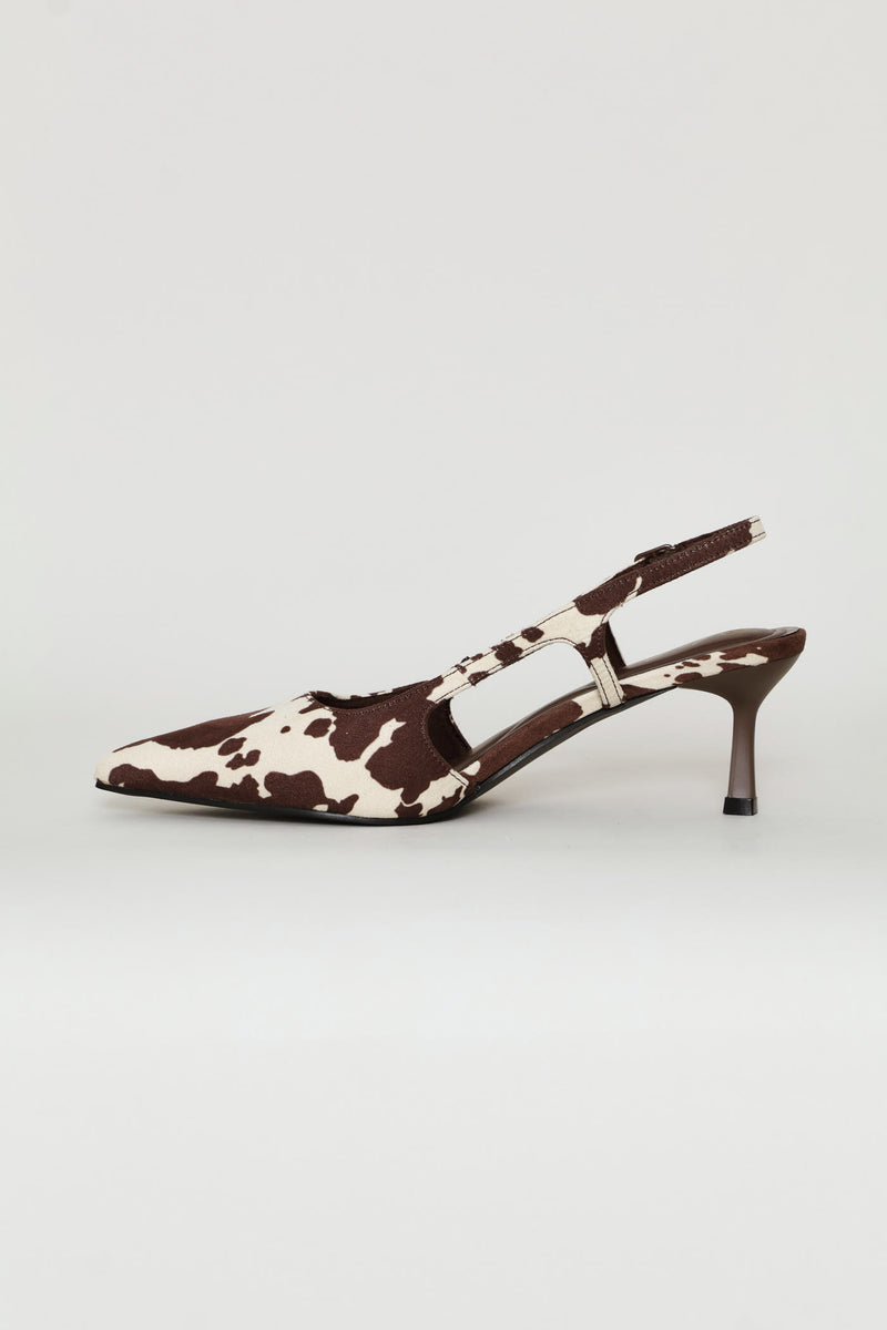 Cow Print Kitten Heel - Multi
