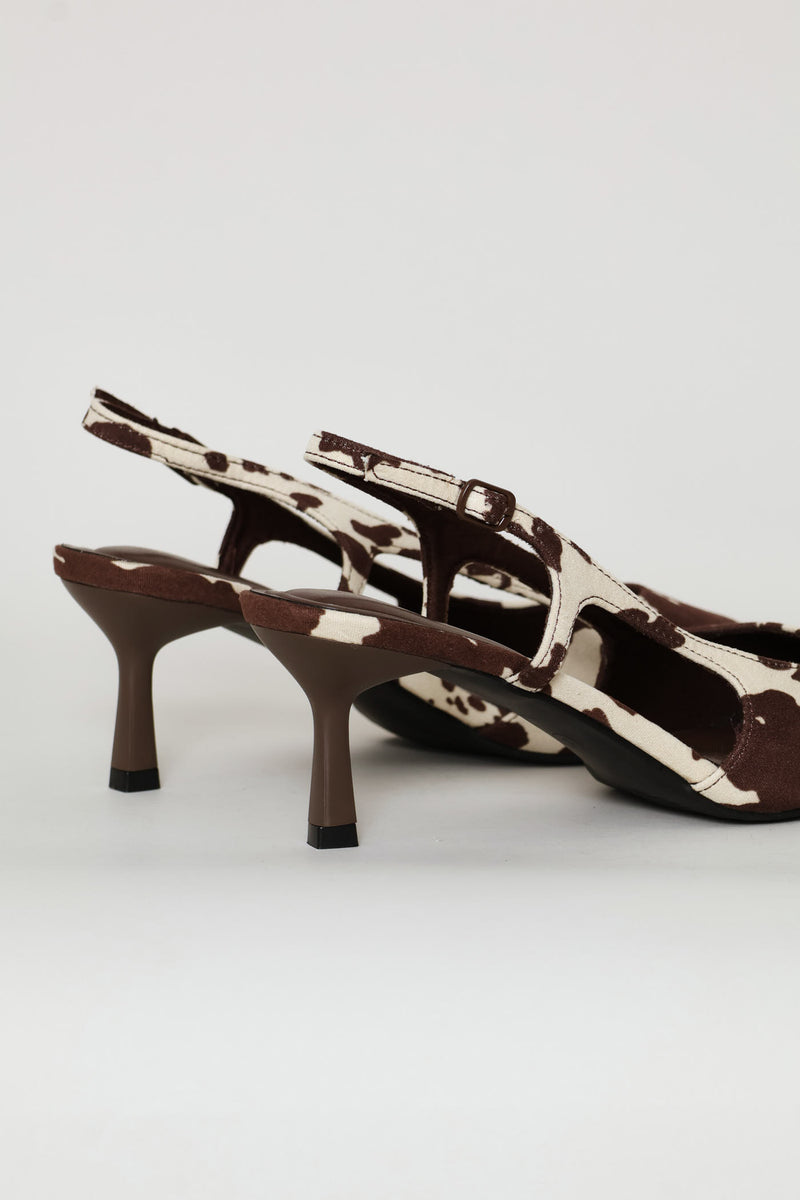 Cow Print Kitten Heel - Multi