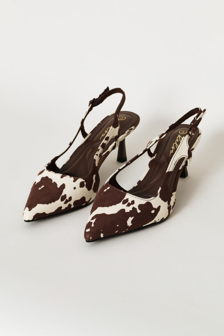 Cow Print Kitten Heel - Multi