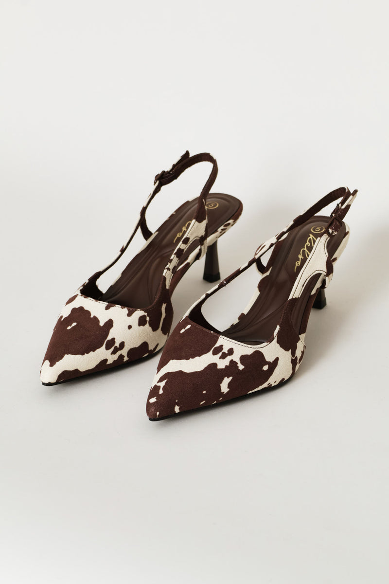 Cow Print Kitten Heel - Multi