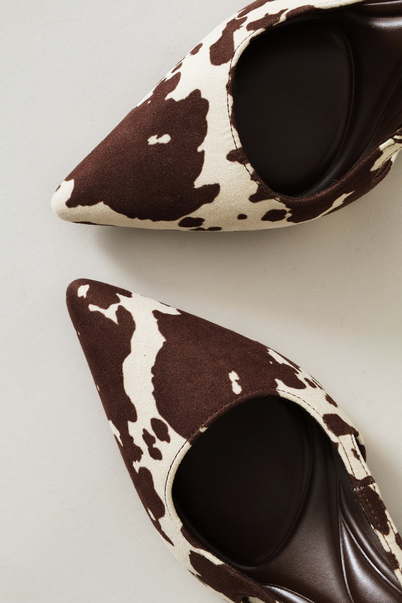 Cow Print Kitten Heel - Multi