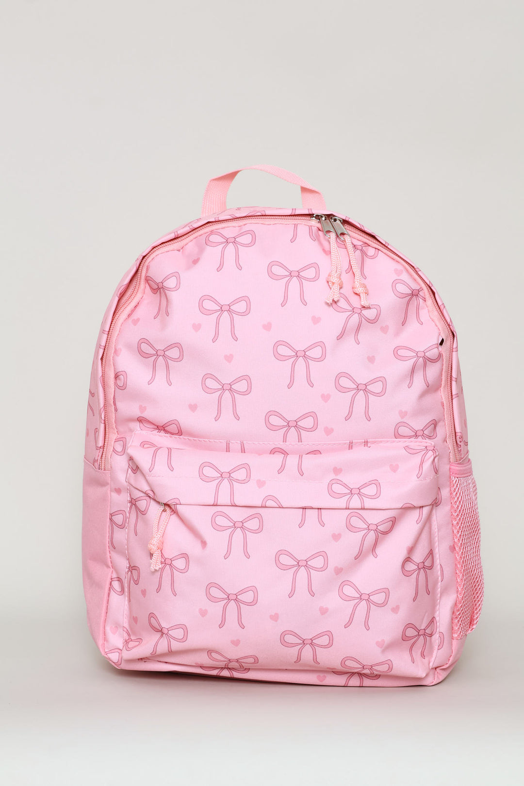 Girls Print Bows Backpack - Pink