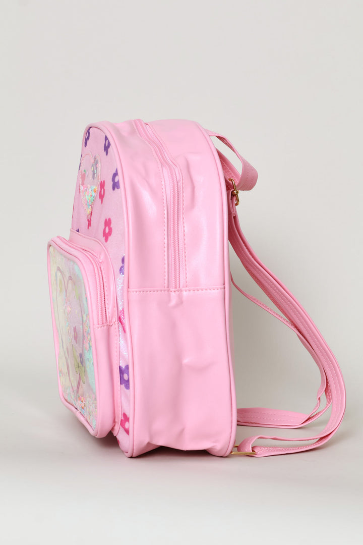 Pre-Girls Flowers & Hearts Backpack - Pink