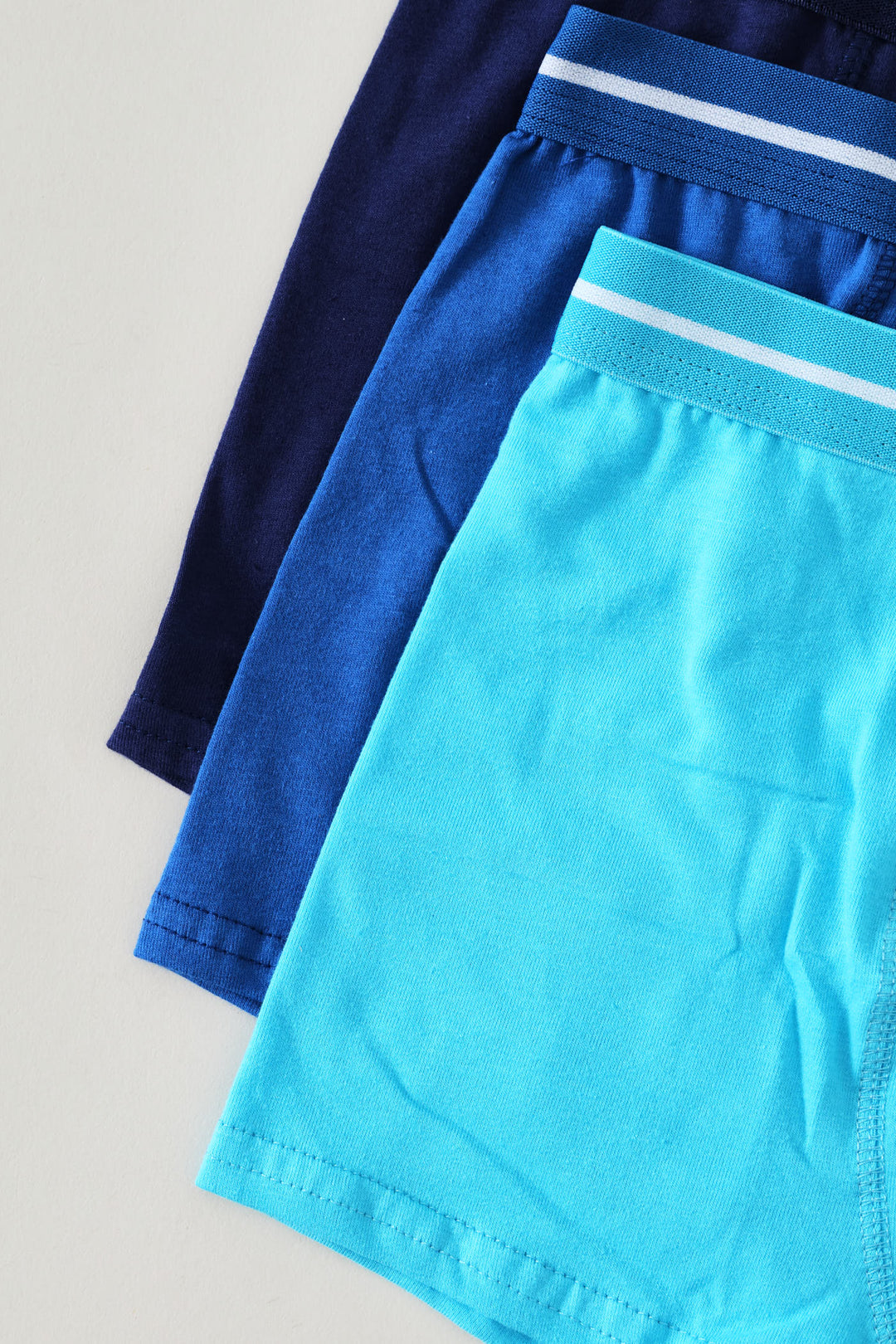 Boys 3 Pack Plain Boxers - Blue