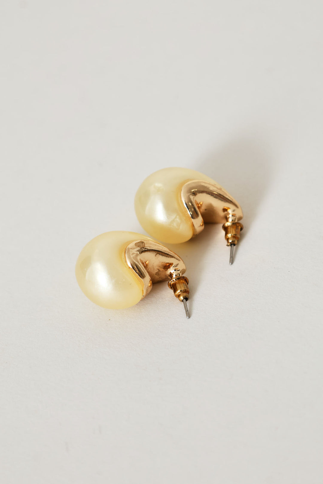 Resin Drop Stud Earings - Gold