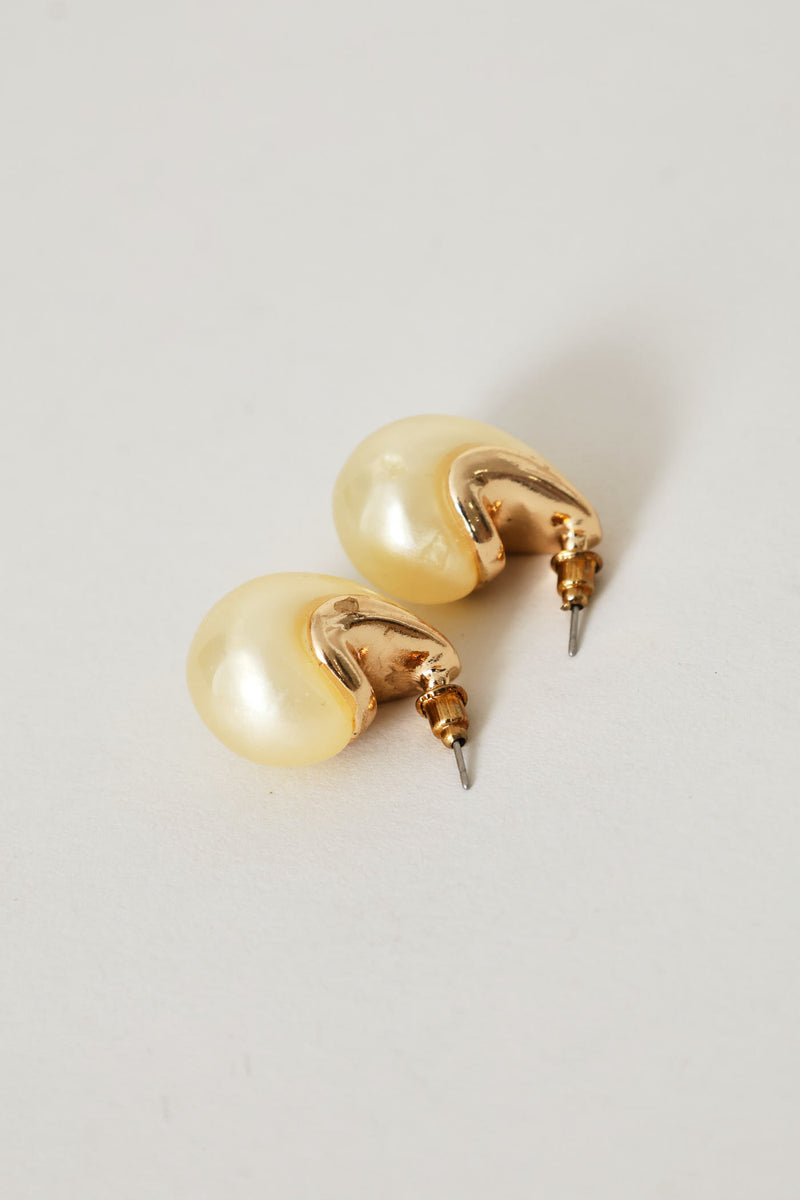 Resin Drop Stud Earings - Gold