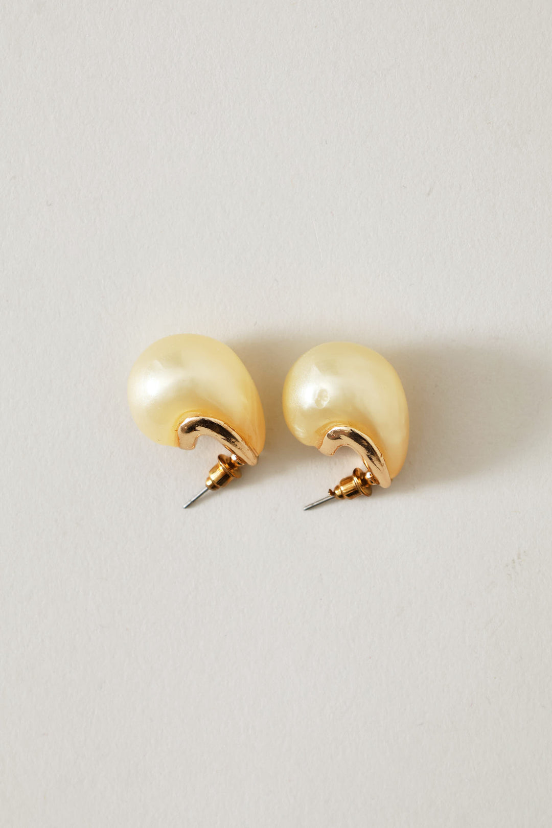 Resin Drop Stud Earings - Gold