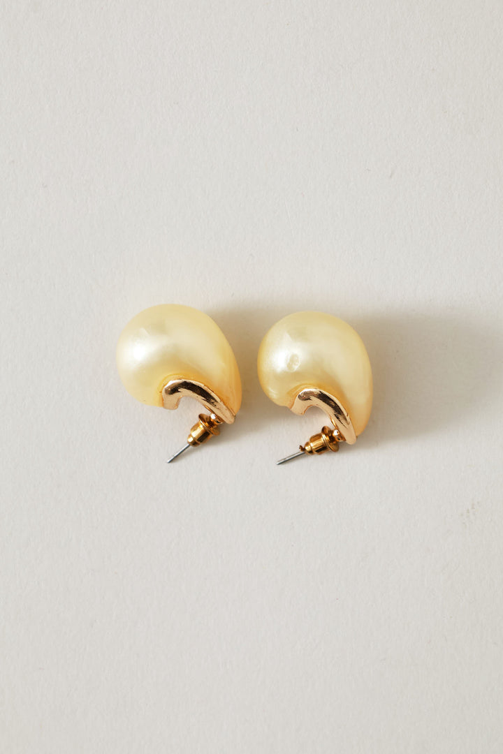 Resin Drop Stud Earings - Gold