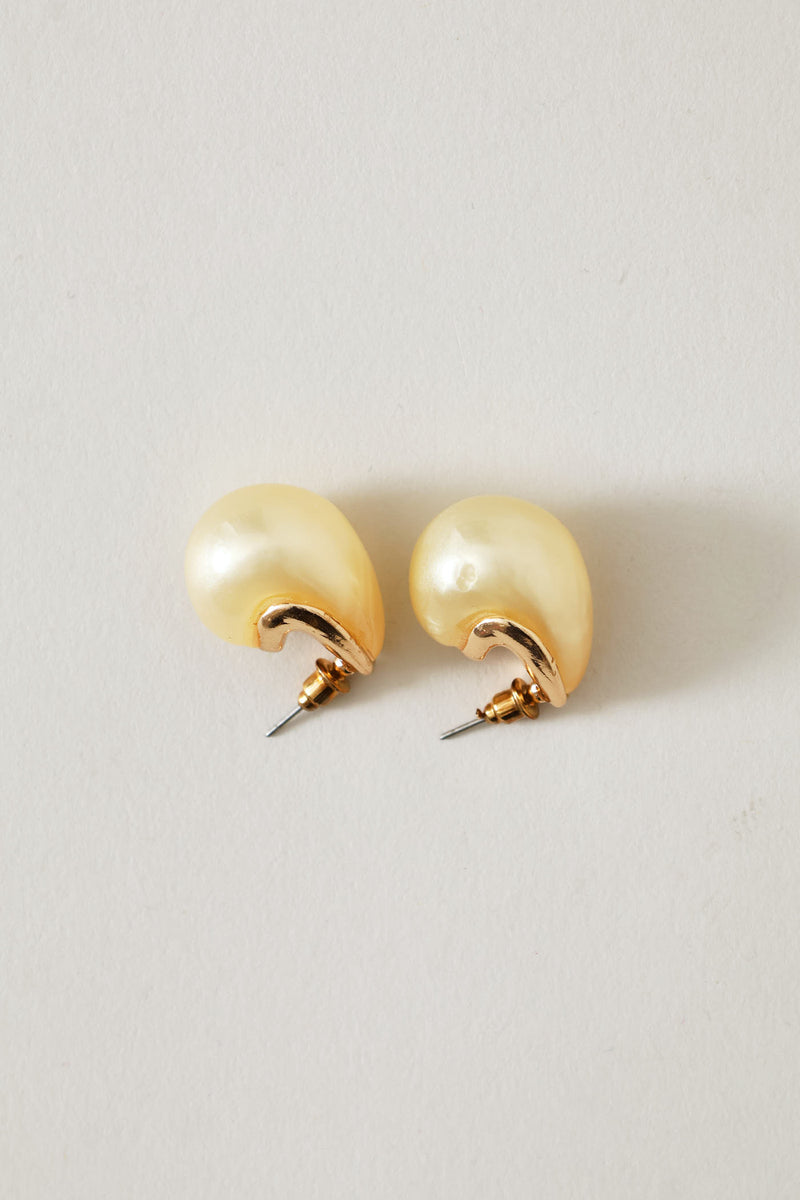 Resin Drop Stud Earings - Gold