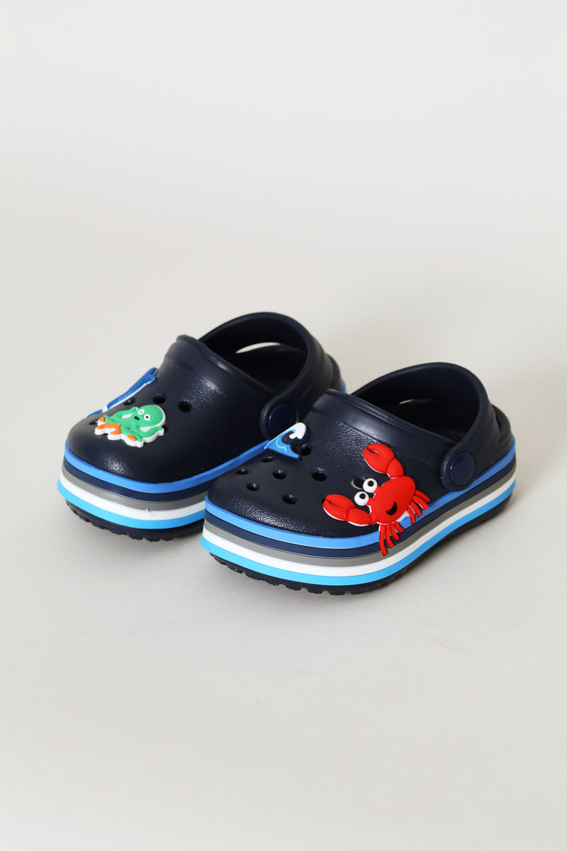 Baby Boys Sea Stripe Clog - Navy