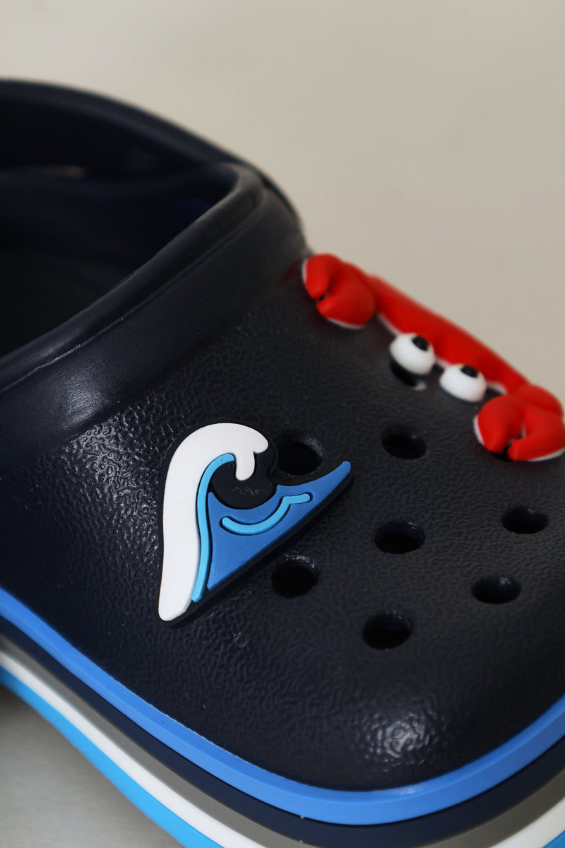 Baby Boys Sea Stripe Clog - Navy
