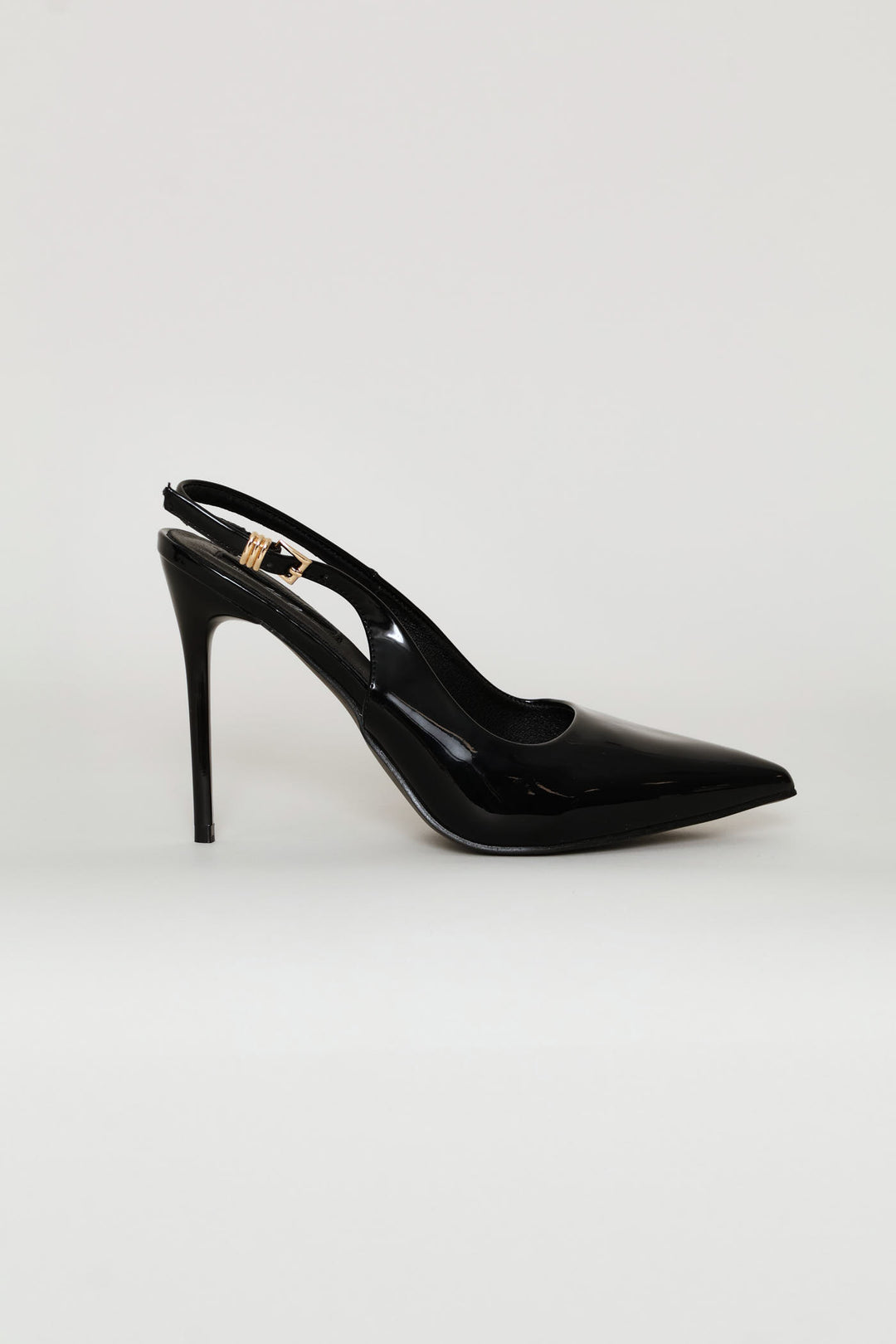 Patent Slingback Stiletto Heel - Black