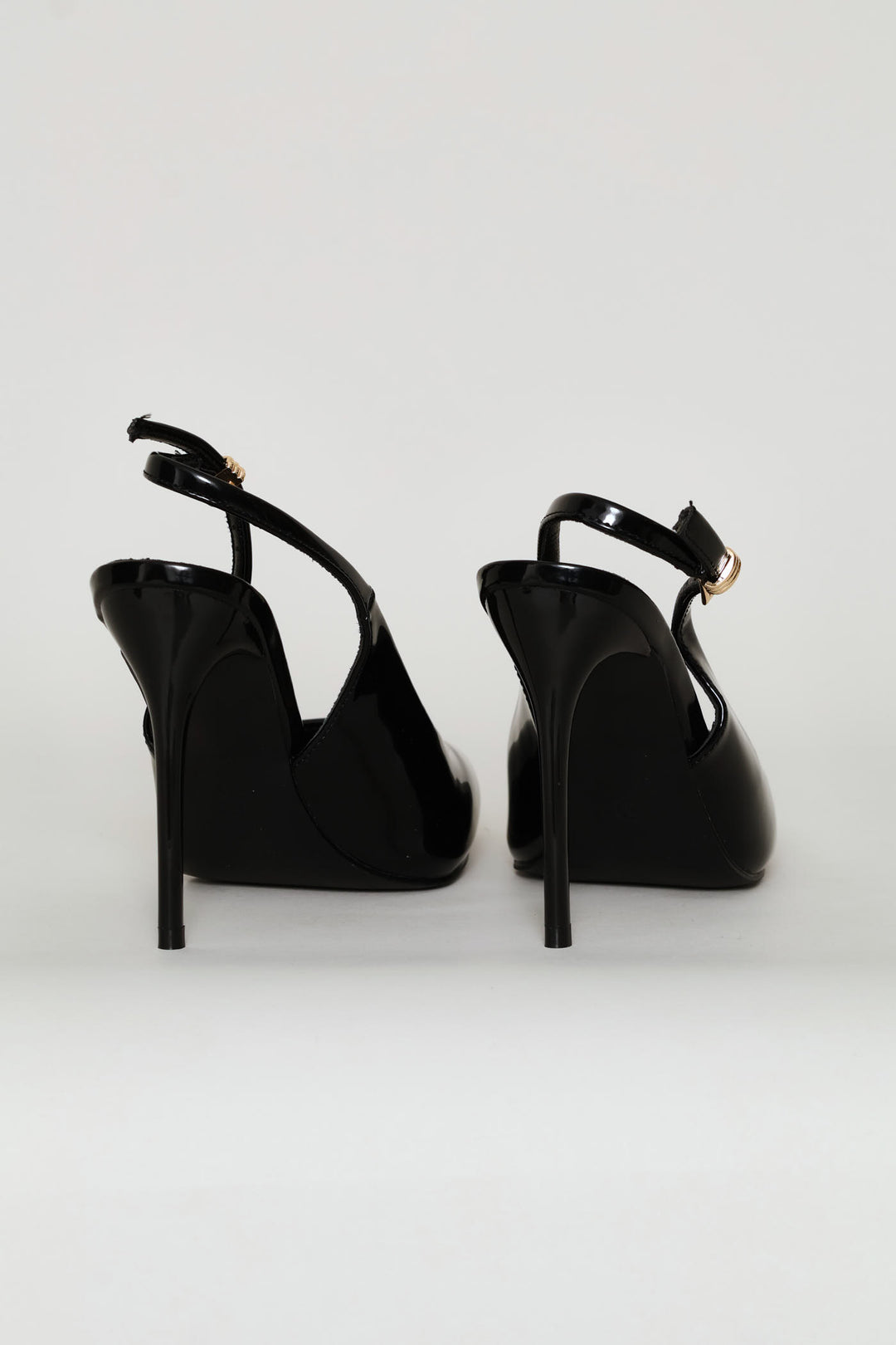 Patent Slingback Stiletto Heel - Black