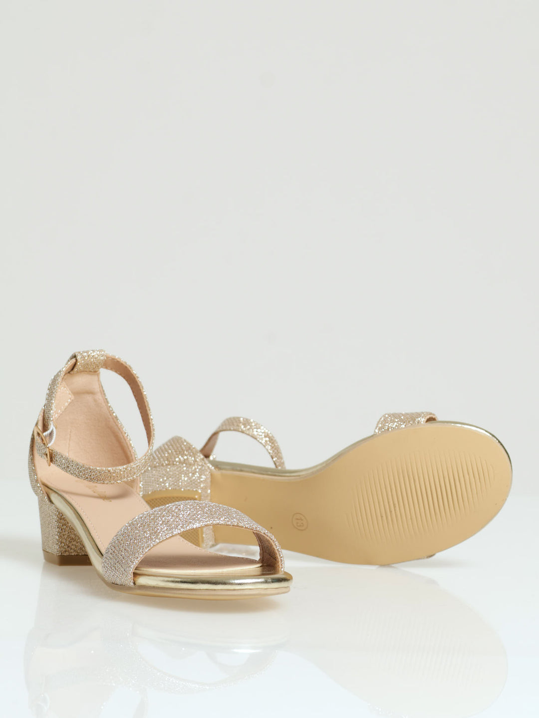 Girls Gold Ankle Strap Heeled Sandal GoldGirls – Edgars