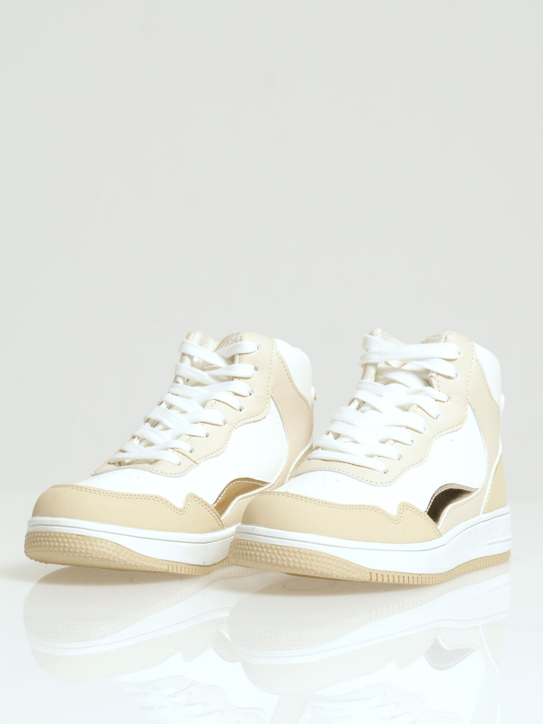 Girls Natural Gold Hi-Top Sneaker