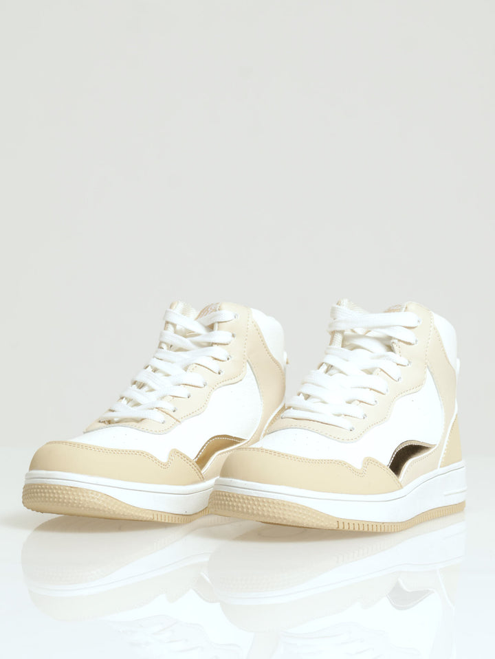 Girls Natural Gold Hi-Top Sneaker