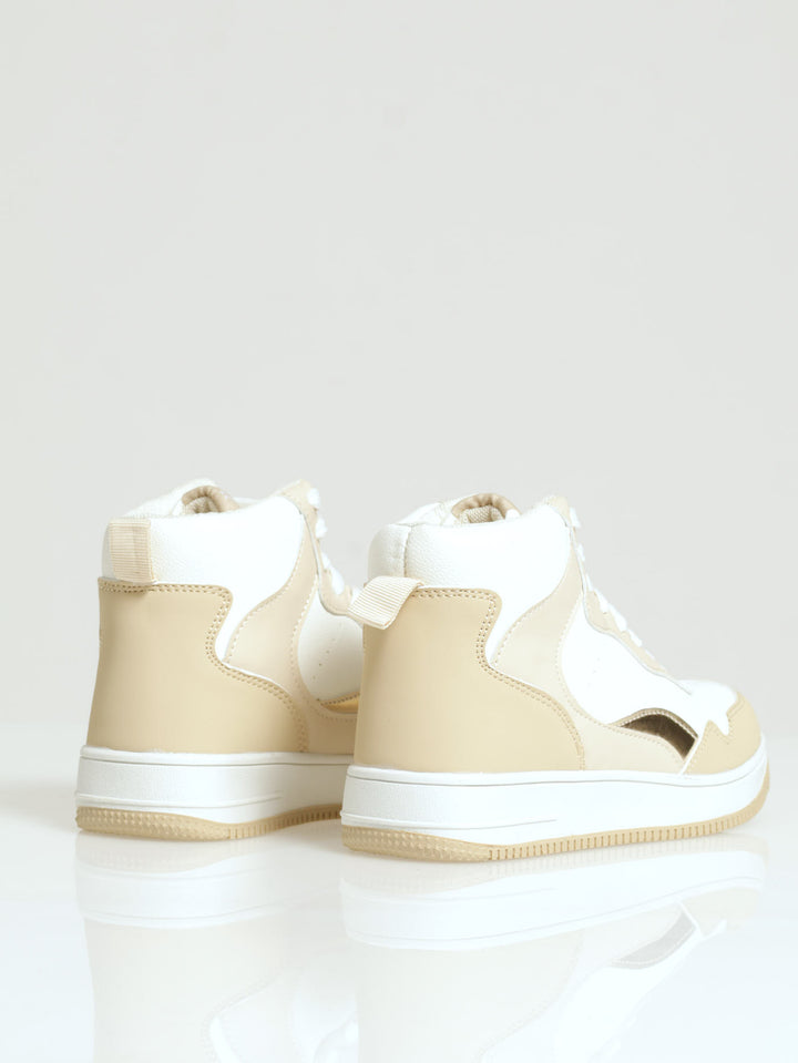 Girls Natural Gold Hi-Top Sneaker