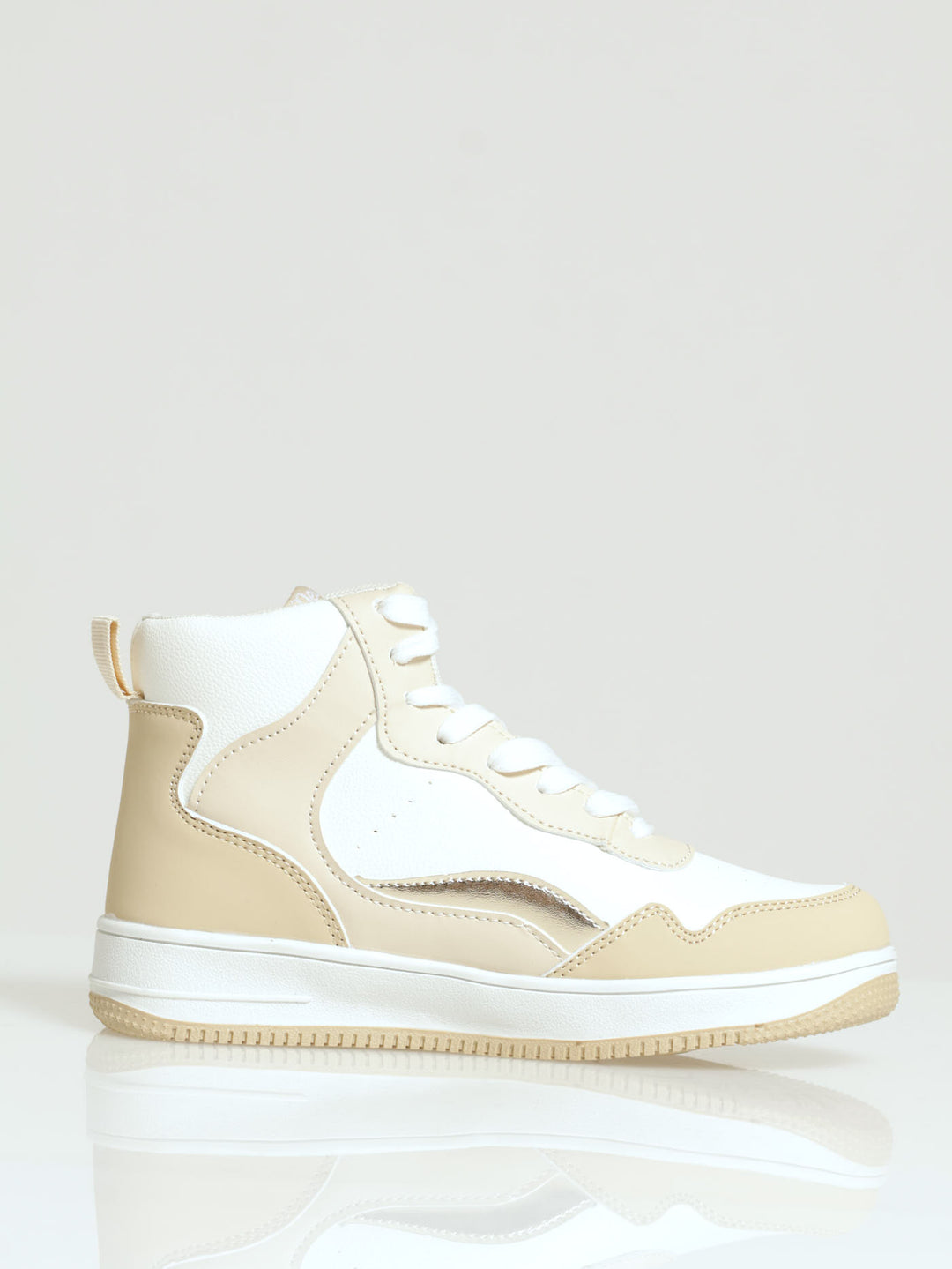 Girls Natural Gold Hi-Top Sneaker