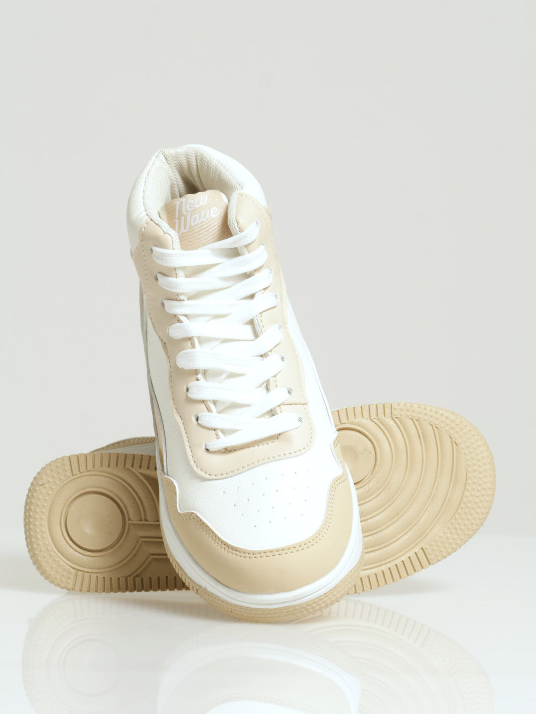 Girls Natural Gold Hi-Top Sneaker