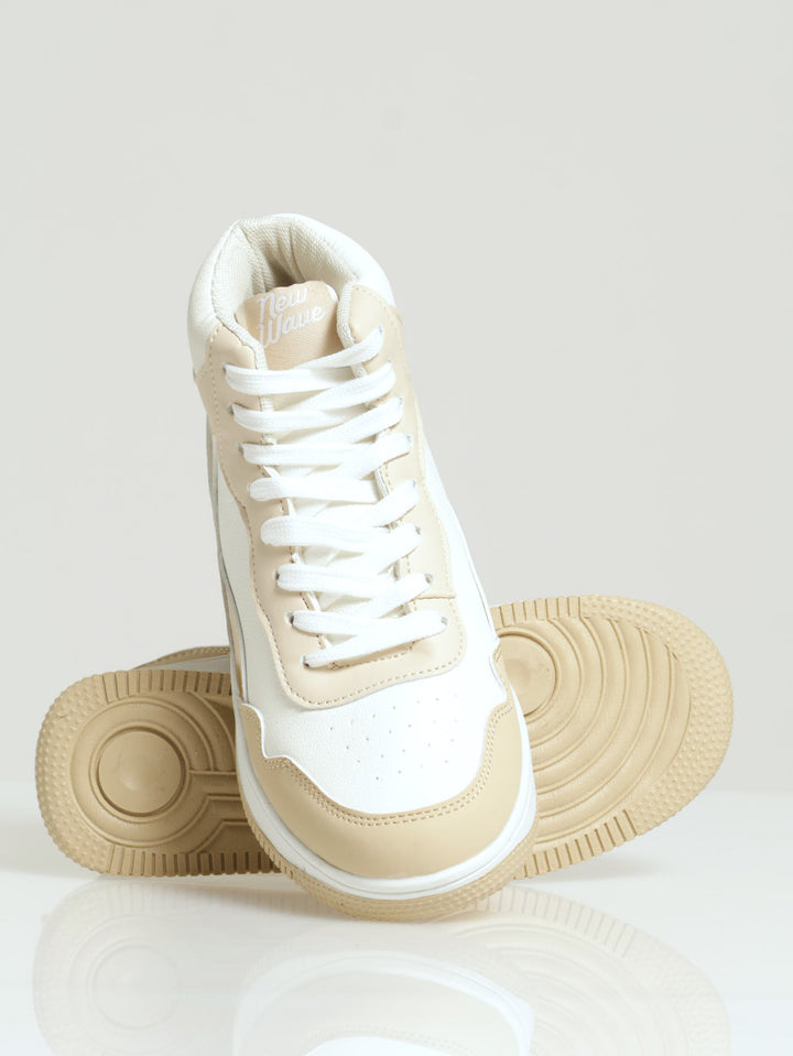 Girls Natural Gold Hi-Top Sneaker