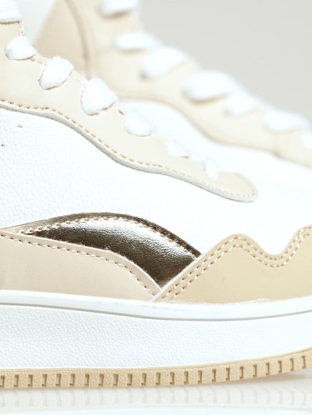 Girls Natural Gold Hi-Top Sneaker