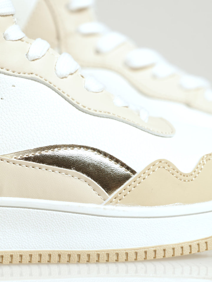 Girls Natural Gold Hi-Top Sneaker