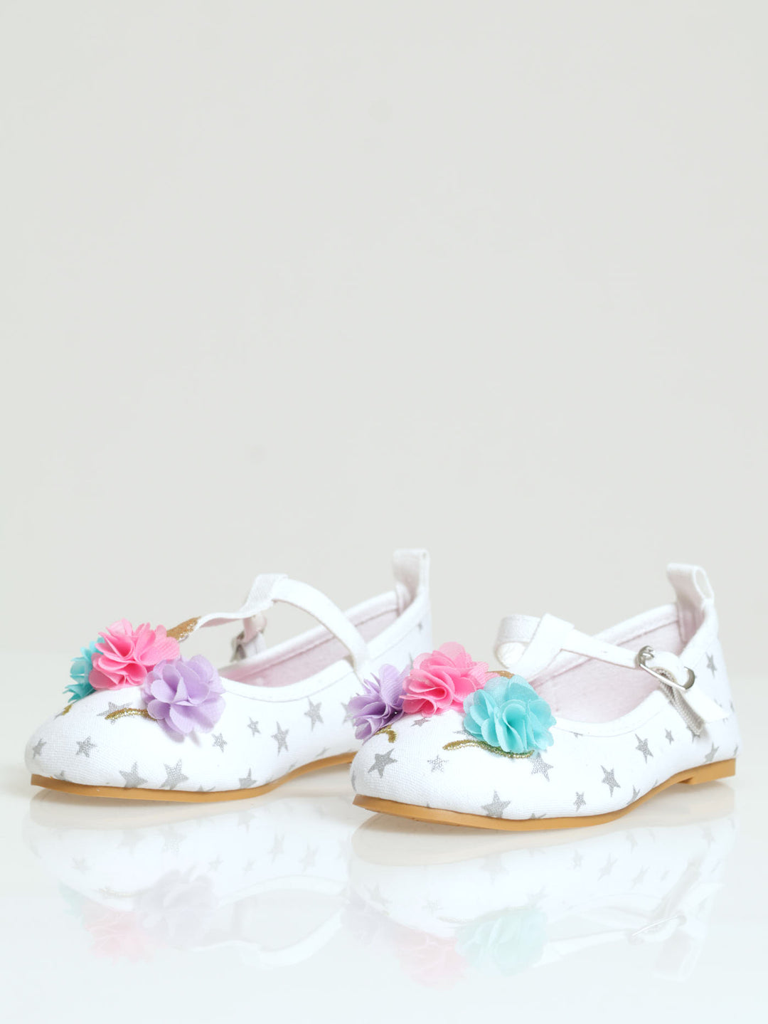 Pre-Girls T-Bar Unicorn Pumps - White