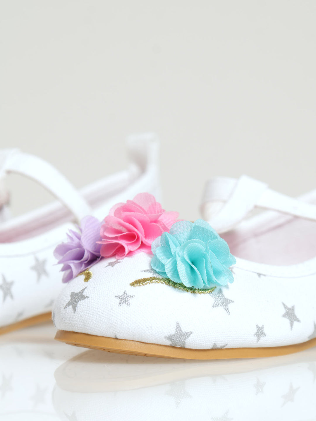 Pre-Girls T-Bar Unicorn Pumps - White