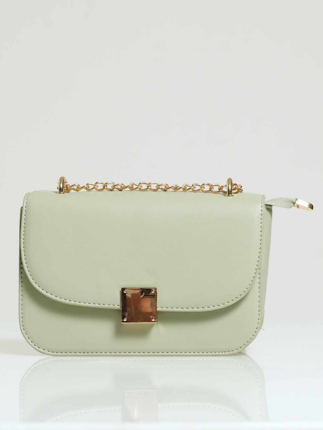 Gold Clasp Satchel - Sage