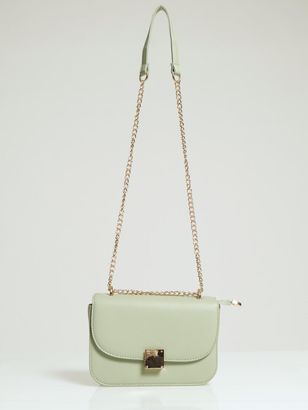Gold Clasp Satchel - Sage