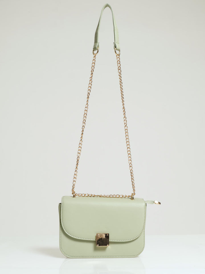 Gold Clasp Satchel - Sage