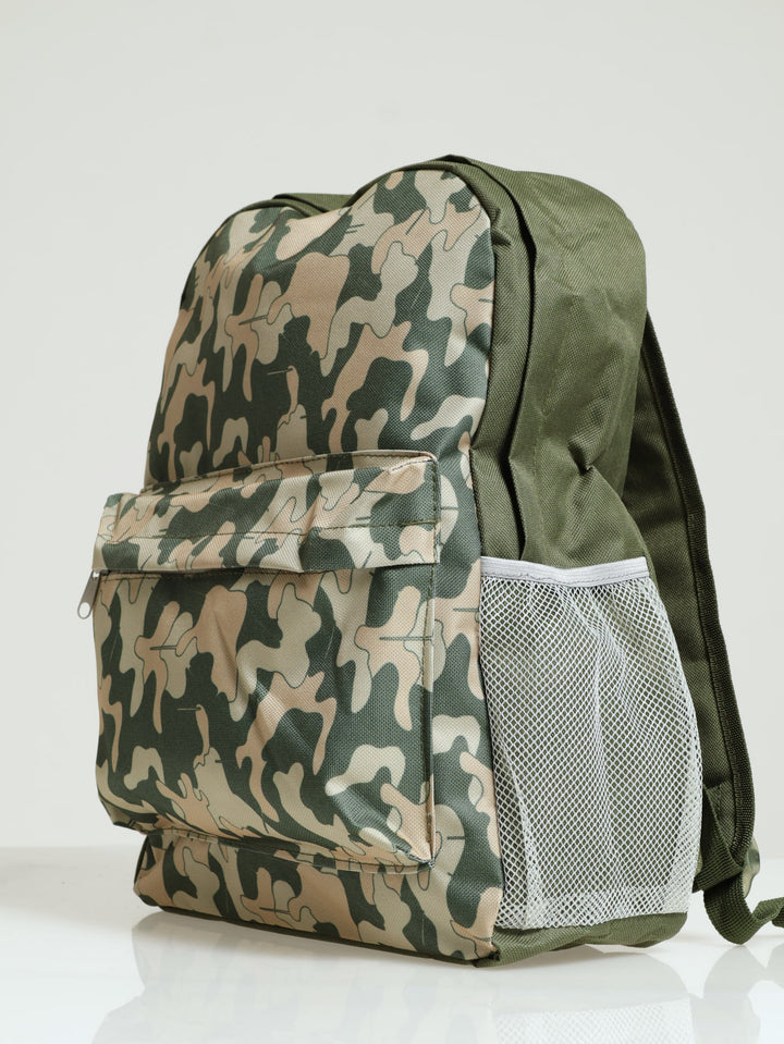 Boys Camo Backpack - Grey
