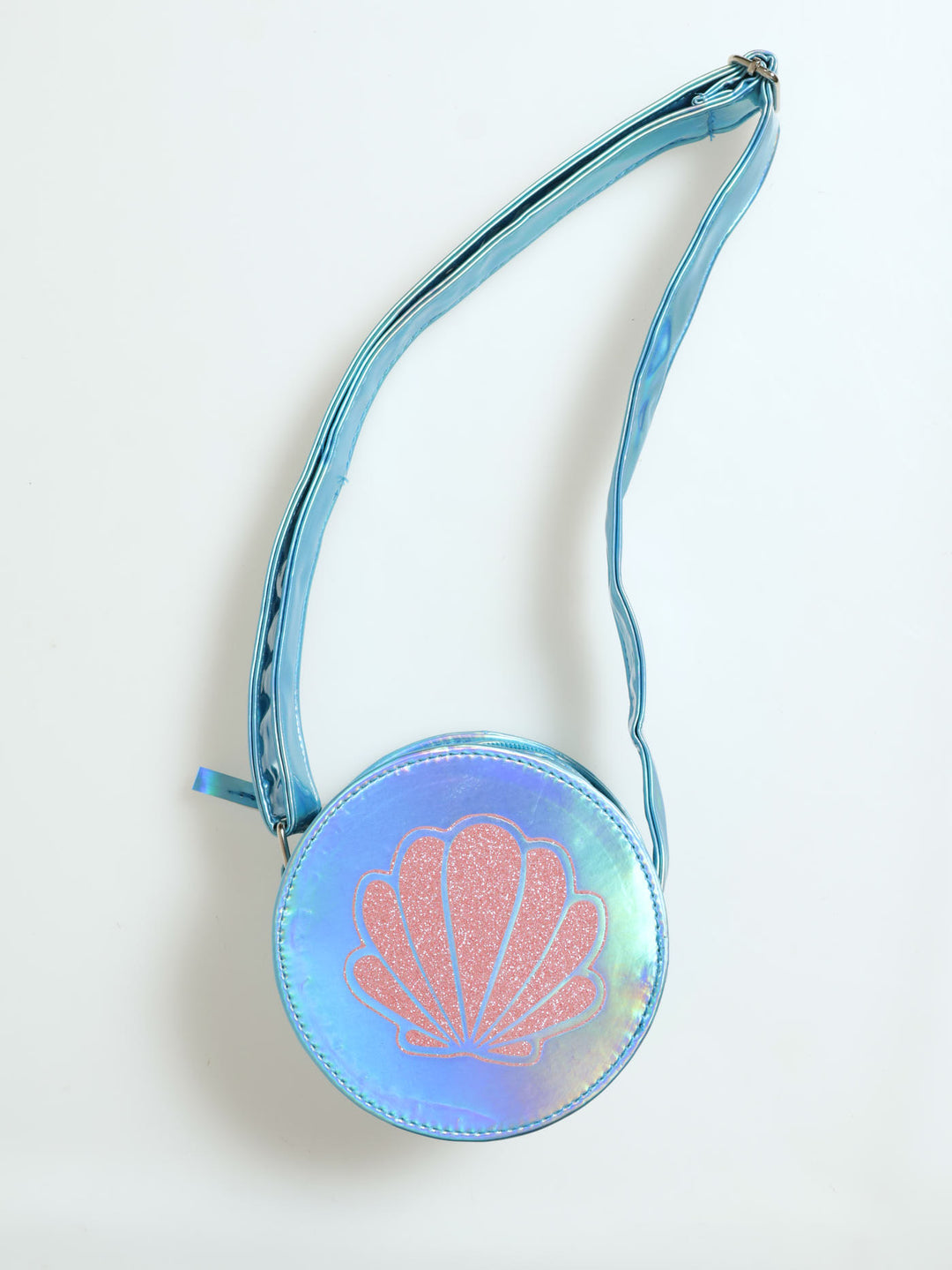 Pre-Girls Shell Metallic Sling Bag - Blue