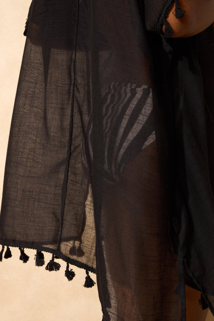 Linen Kimono - Black