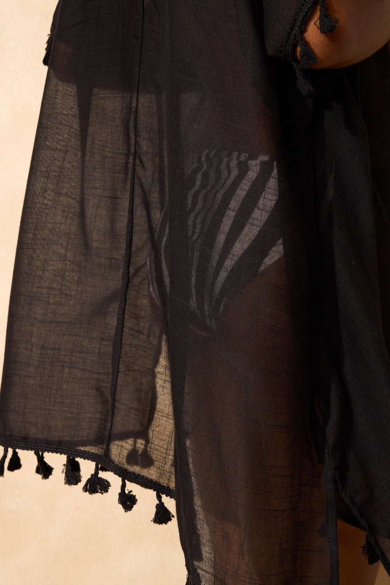 Linen Kimono - Black