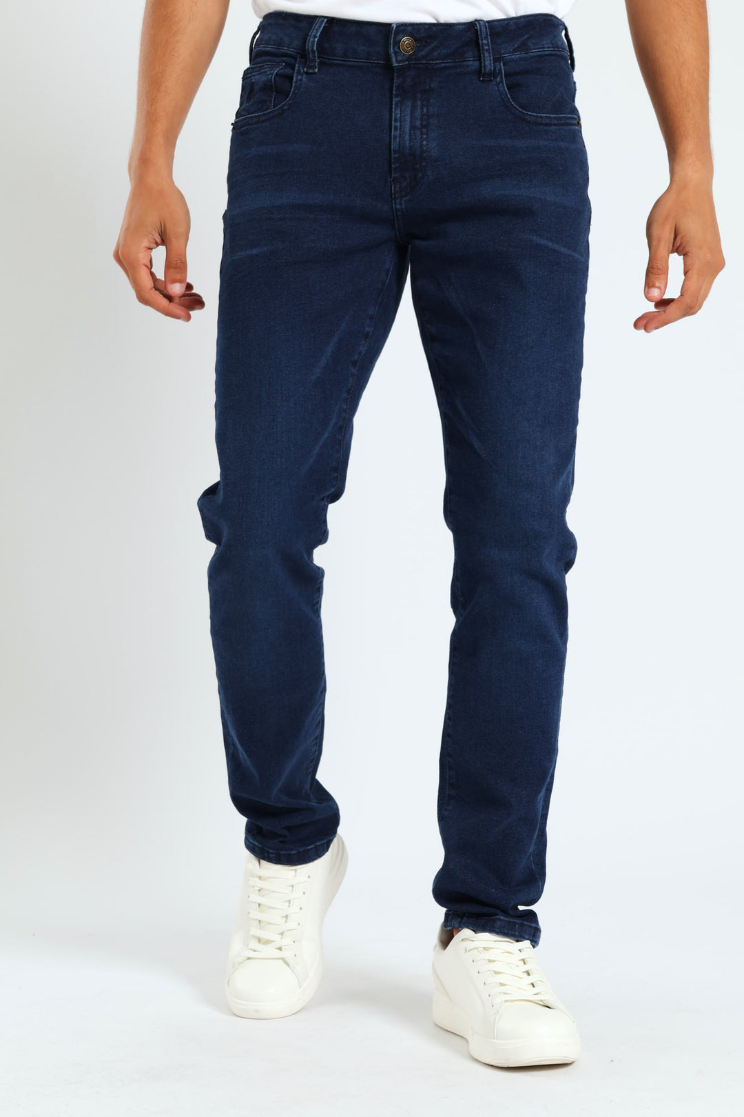 Skinny Leg Denim Jeans - Med Wash
