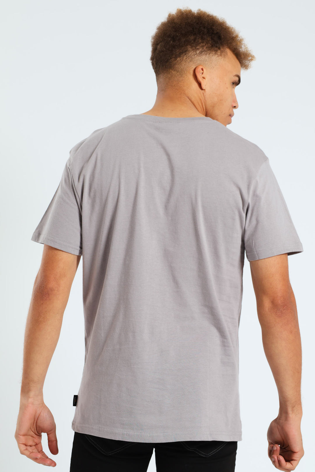 Short Sleeve Basic Print Tee - Light Grey – Edgars