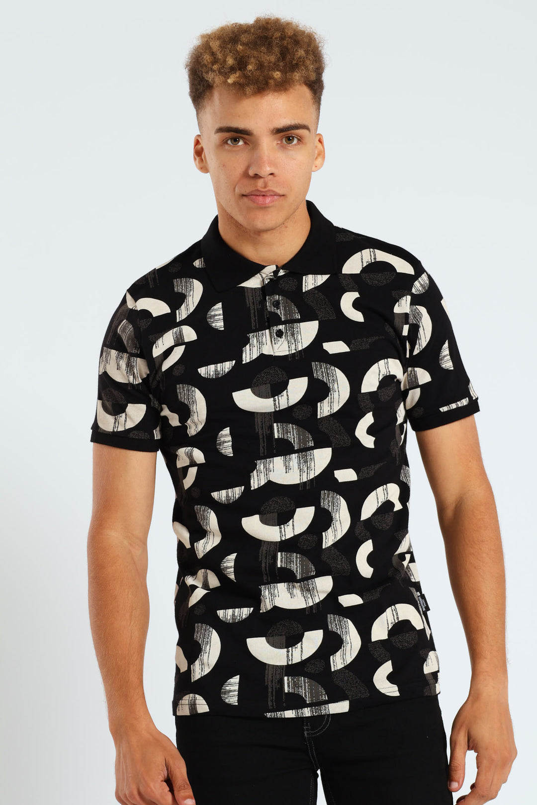Block Printed Golfer - Black