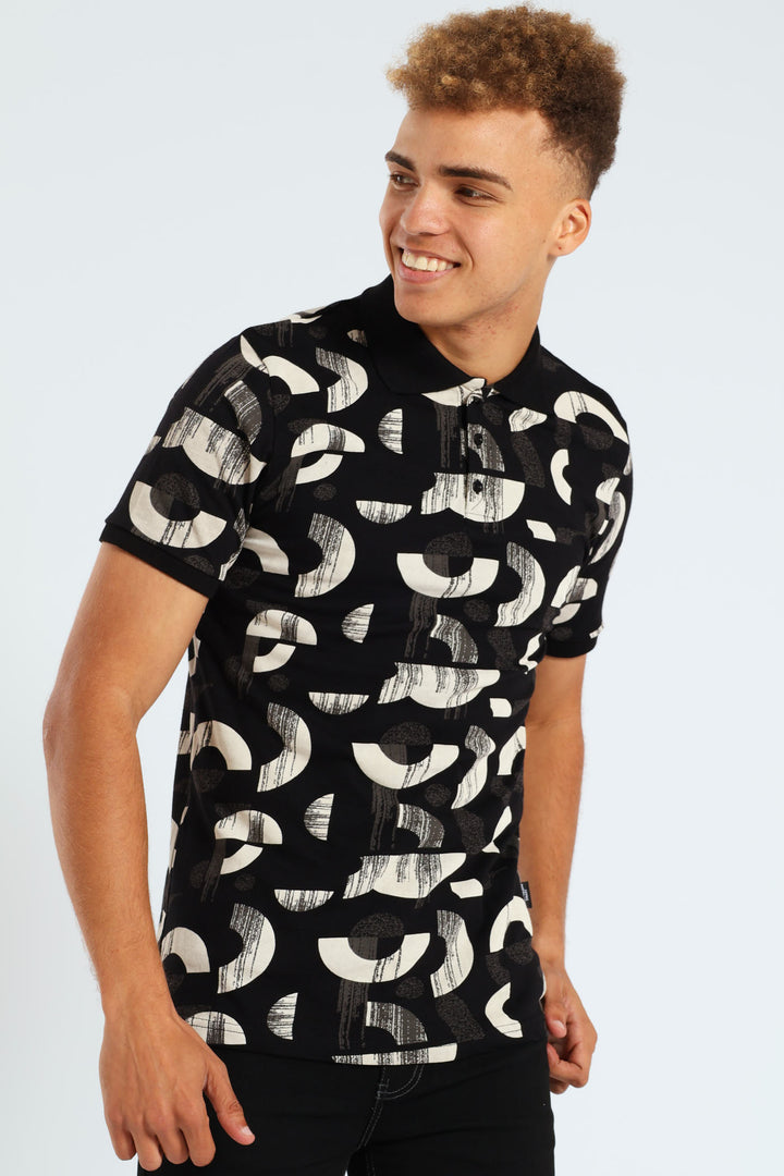 Block Printed Golfer - Black