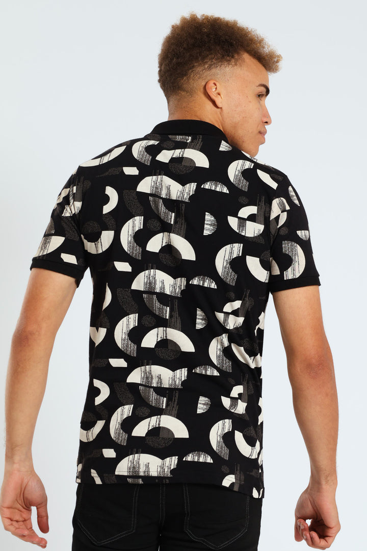 Block Printed Golfer - Black