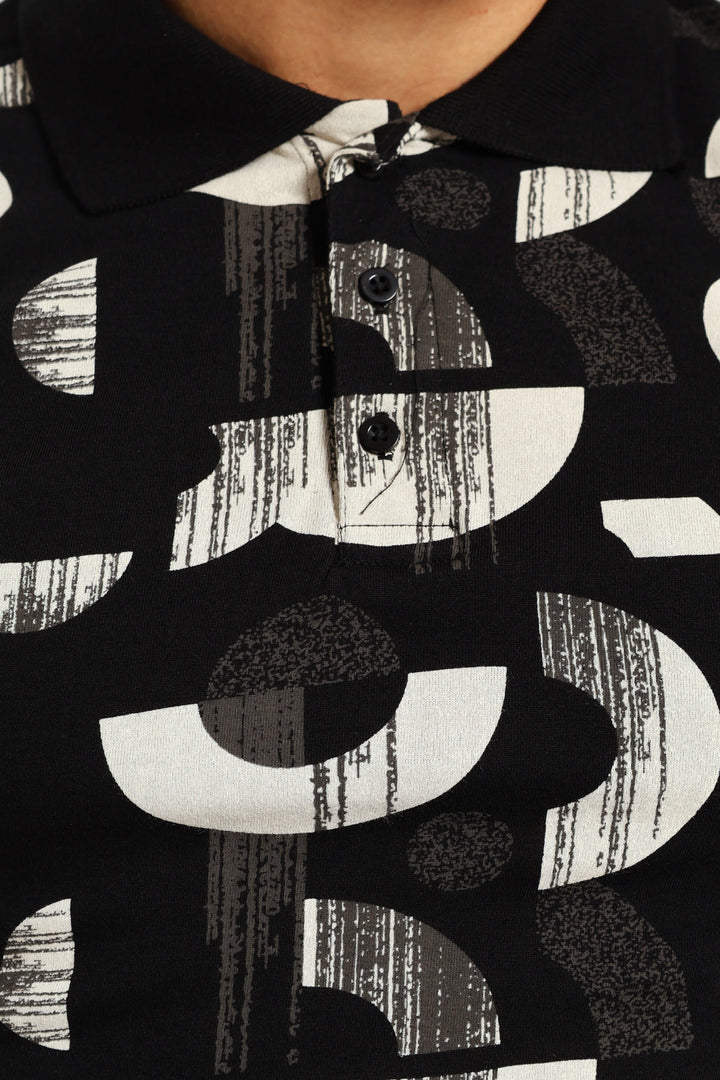 Block Printed Golfer - Black