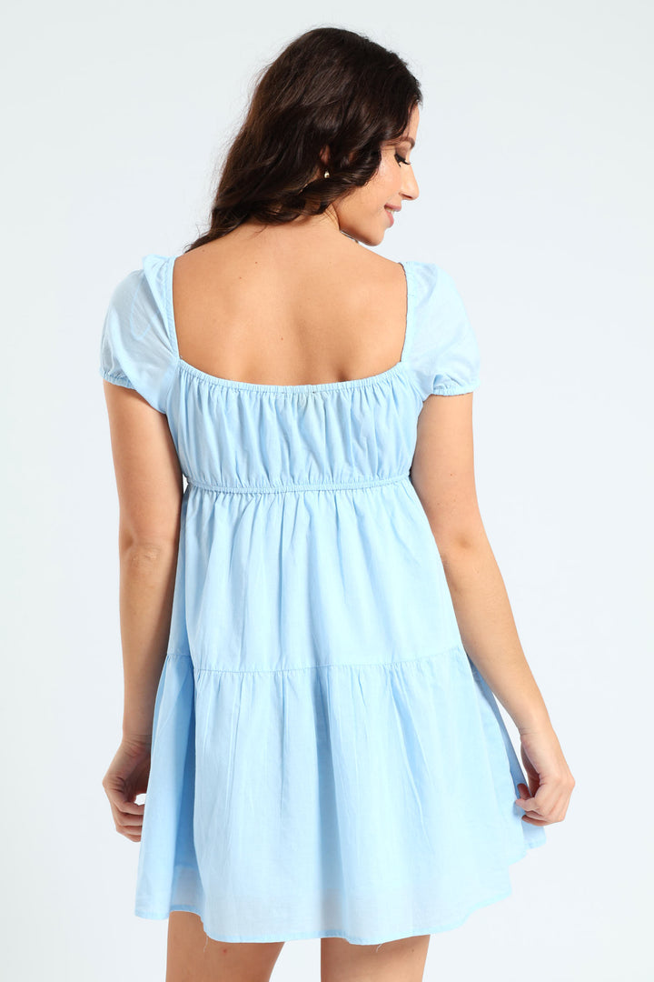 Babydoll Mini Dress - Light Blue
