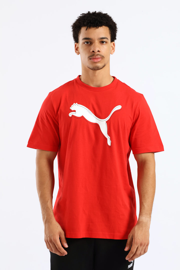 Graphic Cat Logo Tee - Red