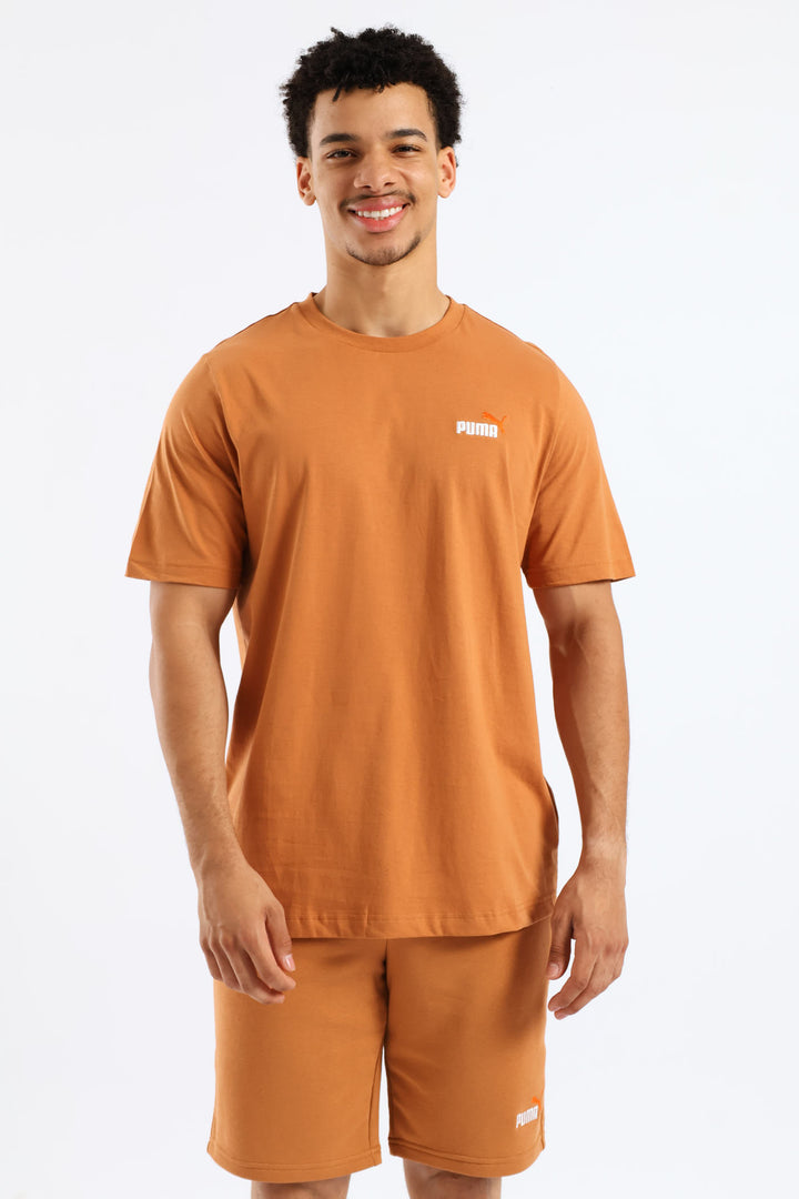 Essential 2 Color Small No. 1 Logo Tee - Dark Caramel