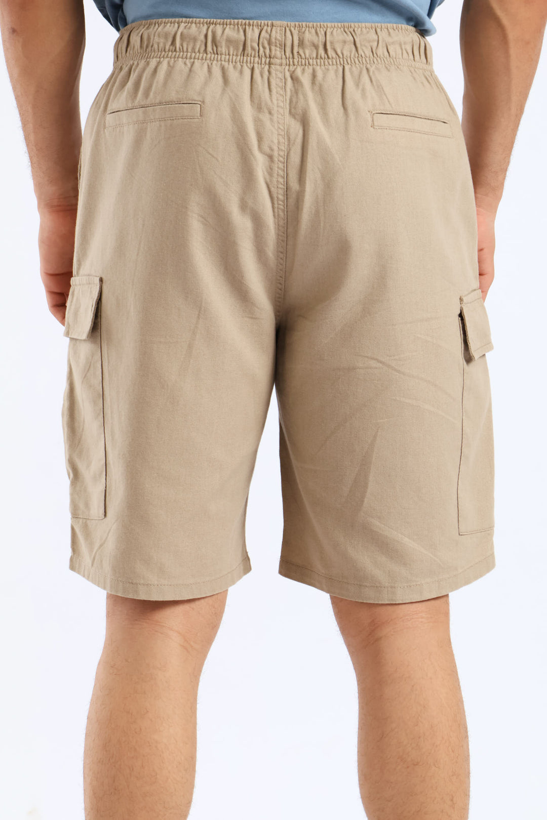 Linen Cargo Shorts - Brown
