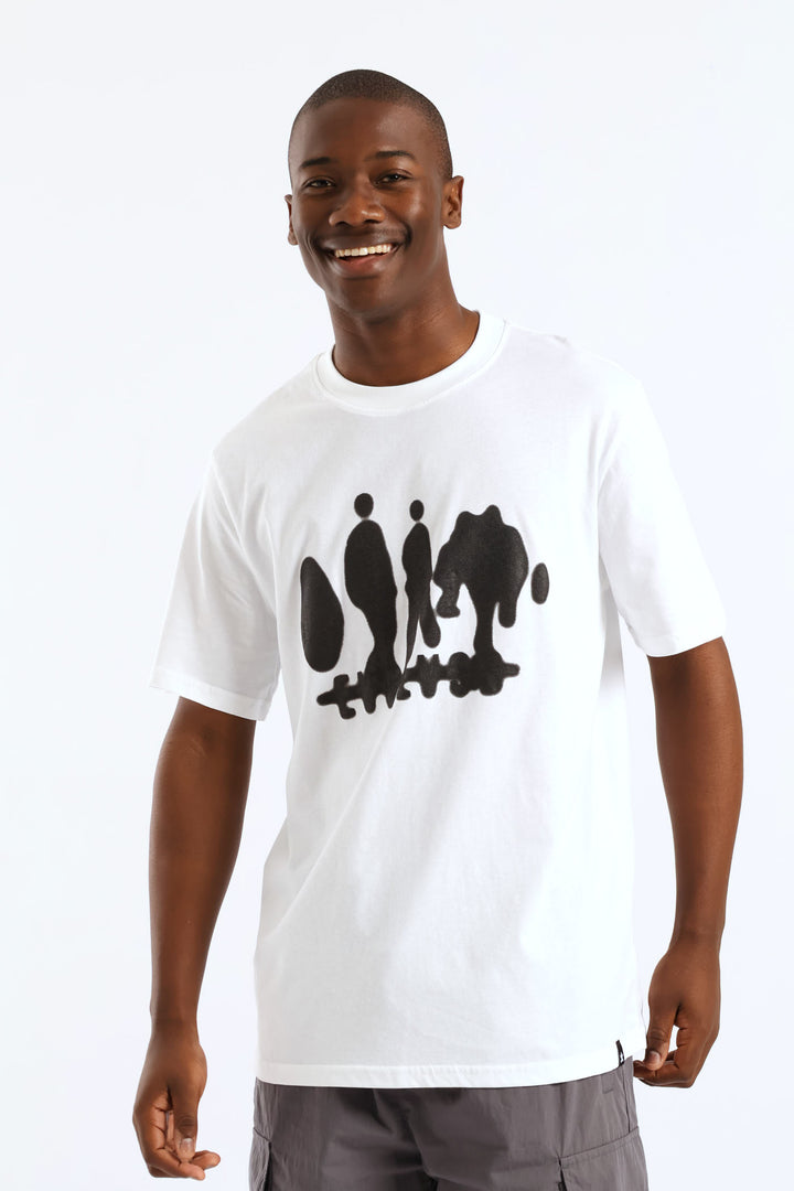 Figure Print Tee - White