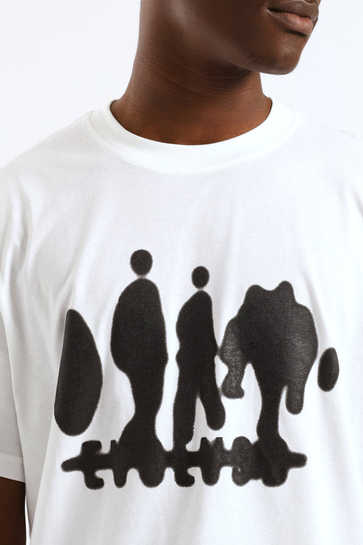 Figure Print Tee - White