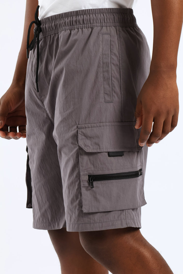Zip Cargo Short - Grey