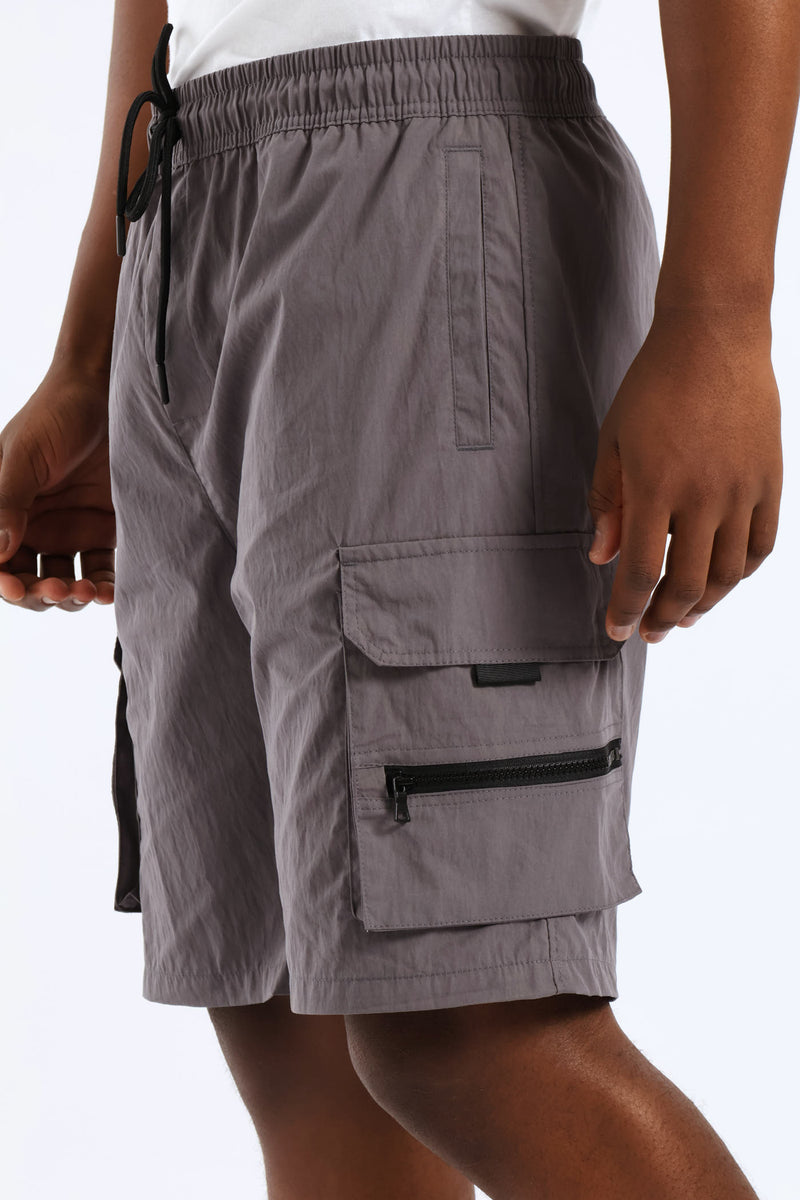 Zip Cargo Short - Grey